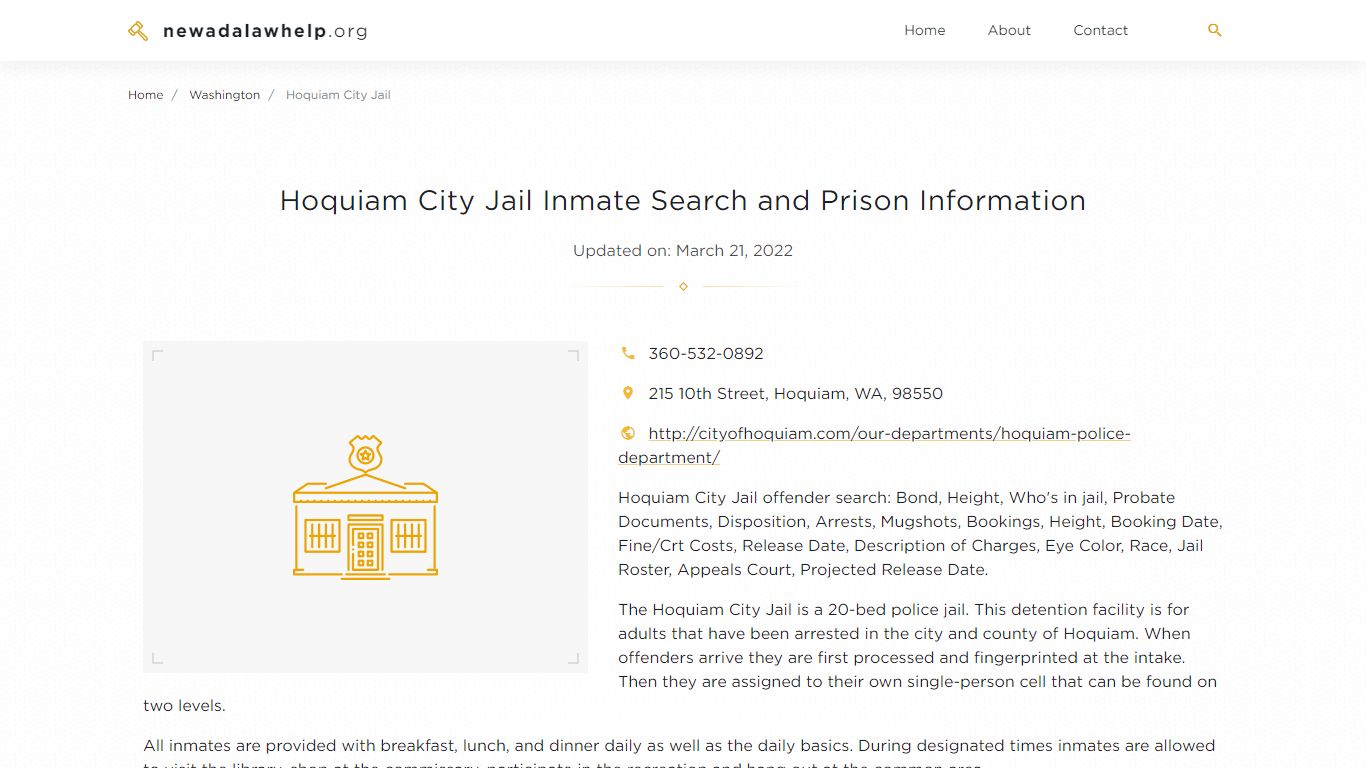 Hoquiam City Jail Inmate Search, Visitation, Phone no ...